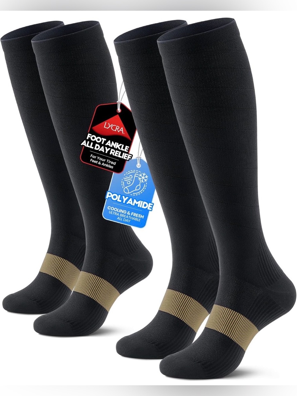 Compression Socks Women Men, All-Day Comfort 20-30mmHg (S/M)
